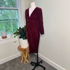 NWT ASOS velour midi dress